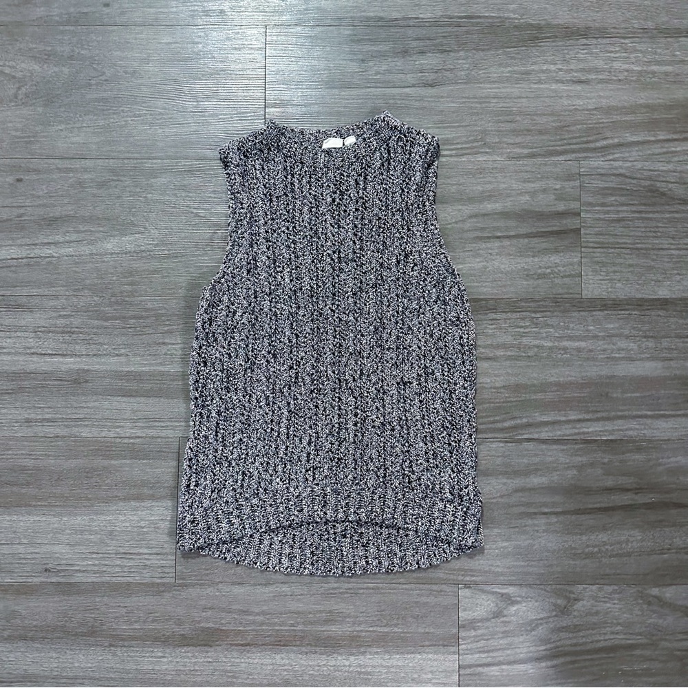 GAP Open Stitch Multicolored Sweater Mock Neck Tank Top Knit Sleeveless